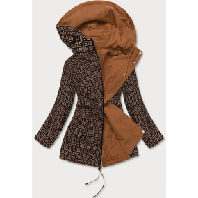 Dámska bunda parka 2 v 1 v karamelovej farbe (W702BIG) Dámska bunda parka 2 v 1 v karamelovej farbe (W702BIG)