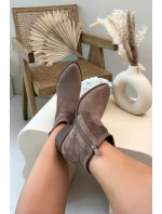 Dámske členkové topánky s otvoreným podpätkom S.Barski HY61-8013 Brown Dámske členkové topánky s otvoreným podpätkom S.Barski HY61-8013 Brown