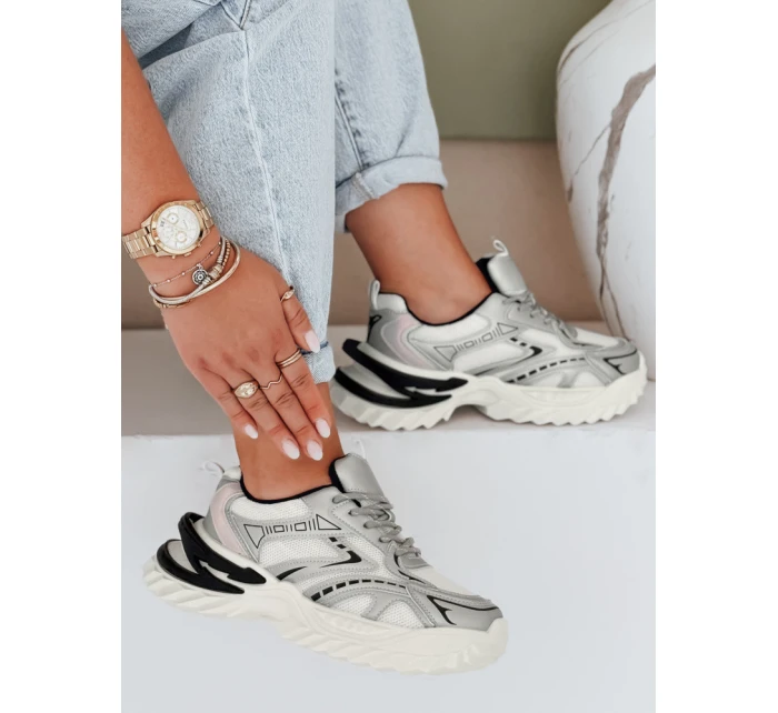 Dámské sportovní stříbrné tenisky Dstreet model 21991736 - FashionStreet Dámské sportovní stříbrné tenisky Dstreet model 21991736 - FashionStreet