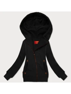 Čierna dámska mikina s asymetrickým zipsom LHD (AMG-61)