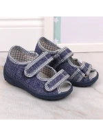 Chlapčenské domáce papuče sandále tmavomodré Nazo