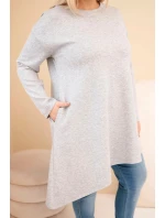 Dámske Plus veľkosť viskózové sukne s voľným strihom a dlhými rukávmi šedá Dámske Plus veľkosť viskózové sukne s voľným strihom a dlhými rukávmi šedá