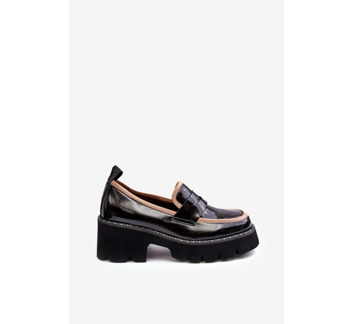 Kožené dámské mokasíny D&A model 21636756 černé - S.Barski