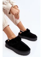 Skórzane Zamszowe Kapcie Damskie Na Platformie Z Futerkiem Czarne Sophienne Skórzane Zamszowe Kapcie Damskie Na Platformie Z Futerkiem Czarne Sophienne