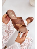 Skórzane Damskie Klapki Lewski Shoes 3682 Camel Skórzane Damskie Klapki Lewski Shoes 3682 Camel