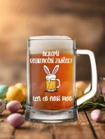 NEJLEPŠÍ VELIKONOČNÍ ZAJÍČEK? TEN CO NOSÍ PIVO - pivní sklenice 0,5 l