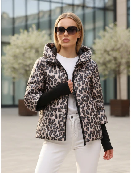Dámska prechodná bunda v leopardej ružovej farbe FashionStreet TY5550 Dámska prechodná bunda v leopardej ružovej farbe FashionStreet TY5550