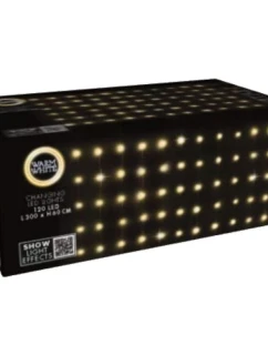 VIANOČNÉ STROMČEKY VONKAJŠIE/VNÚTORNÉ SVETELNÉ ZÁVESY 120 LED 300X60CM S DIAĽKOVÝM OVLÁDANÍM TEPLÁ BIELA