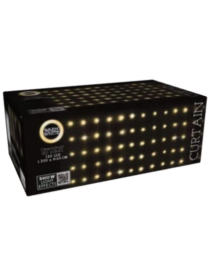 VIANOČNÉ STROMČEKY VONKAJŠIE/VNÚTORNÉ SVETELNÉ ZÁVESY 120 LED 300X60CM S DIAĽKOVÝM OVLÁDANÍM TEPLÁ BIELA