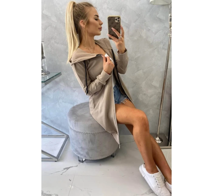 Mikina s kapucňou tmavo béžová Mikina s kapucňou tmavo béžová