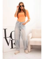 Tričko s okrúhlym výstrihom oranžové