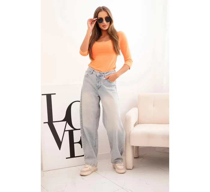 Tričko s okrúhlym výstrihom oranžové