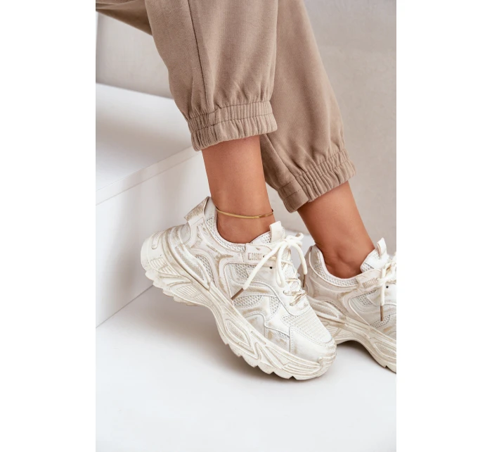 Sneakersy Damskie Z Przetarciami Na Platformie Beżowe Seladwen Sneakersy Damskie Z Przetarciami Na Platformie Beżowe Seladwen