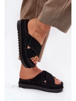 Dámské sandály na platformě s pásky černé model 21696086 - Boto
