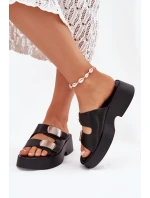 Dámské pantofle s pásky eko kůže černé model 21699326 - Boto Dámské pantofle s pásky eko kůže černé model 21699326 - Boto