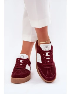 Zamszowe Sneakersy Damskie Daniel Lopez Just Dare SS2D4023 Bordowe