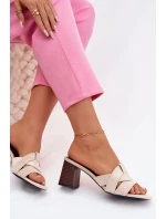 Dámské lodičky na podpatku s pásky Eko semiš Béžové Corivelle Dámské lodičky na podpatku s pásky Eko semiš Béžové Corivelle