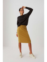 Hladká sukňa so šnúrkou - olivová