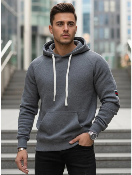 Pánska sivá mikina FashionStreet BX5942