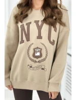 Bavlnená súprava, zateplená mikina + legíny svetlo béžová