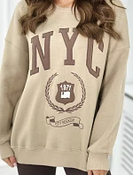 Bavlnená súprava, zateplená mikina + legíny svetlo béžová