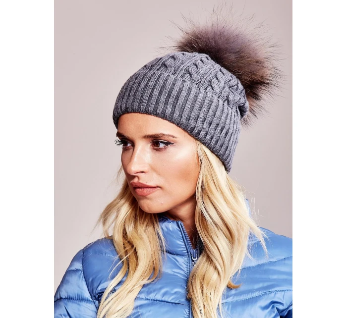 Dámská čepice AT CZ model 14822446 tmavě šedá - FPrice Dámská čepice AT CZ model 14822446 tmavě šedá - FPrice