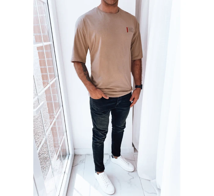 Pánske tričko s potlačou cappuccina FashionStreet RX5303