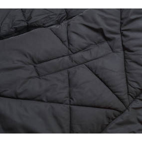 Obojstranná čierna dámska zimná bunda (M-136)