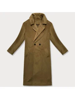 Béžový dámský oversize kabát pro přechodné období model 21248426 - J.STYLE