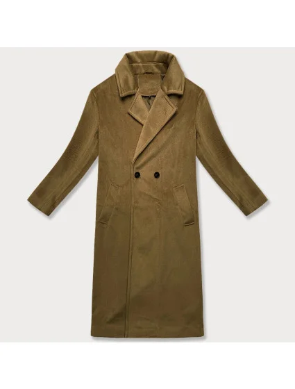 Béžový dámský oversize kabát pro přechodné období model 21248426 - J.STYLE