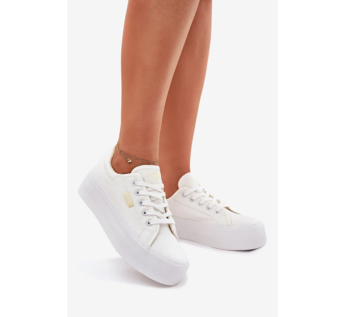 Trampki Damskie Na Platformie Lee Cooper LCW-25-31-3450L Białe