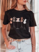 Dámske tričko s potlačou MANETEE black FashionStreet RY2729
