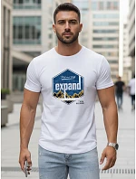 Pánske tričko s potlačou EXPAND white FashionStreet NX5004R