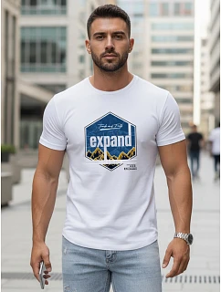 Pánske tričko s potlačou EXPAND white FashionStreet NX5004R