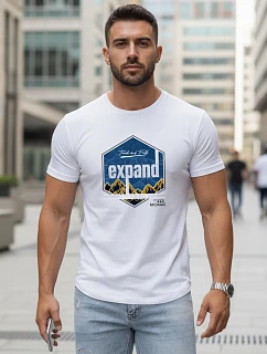 Pánske tričko s potlačou EXPAND white FashionStreet NX5004R