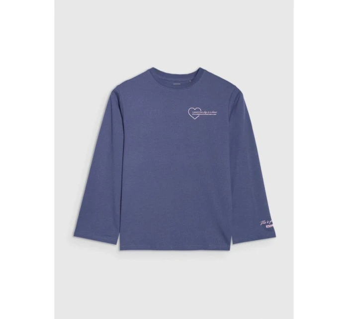 Dívčí tričko oversize s potiskem a dlouhým rukávem model 21877614 - 4F