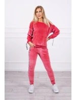 Velúrová súprava Love malinová