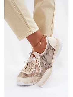 kožené polobotky Dívčí  Béžové model 22100265 - D&A