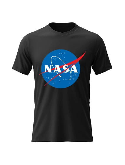 Dámske bavlnené tričko s potlačou - NASA - čierne Dámske bavlnené tričko s potlačou - NASA - čierne