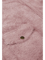 Bledo ružová krátka vlnená bunda typu "alpaka" (553)