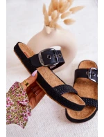 Modne Klapki Ze Sprzączką Big Star JJ274730 Czarne