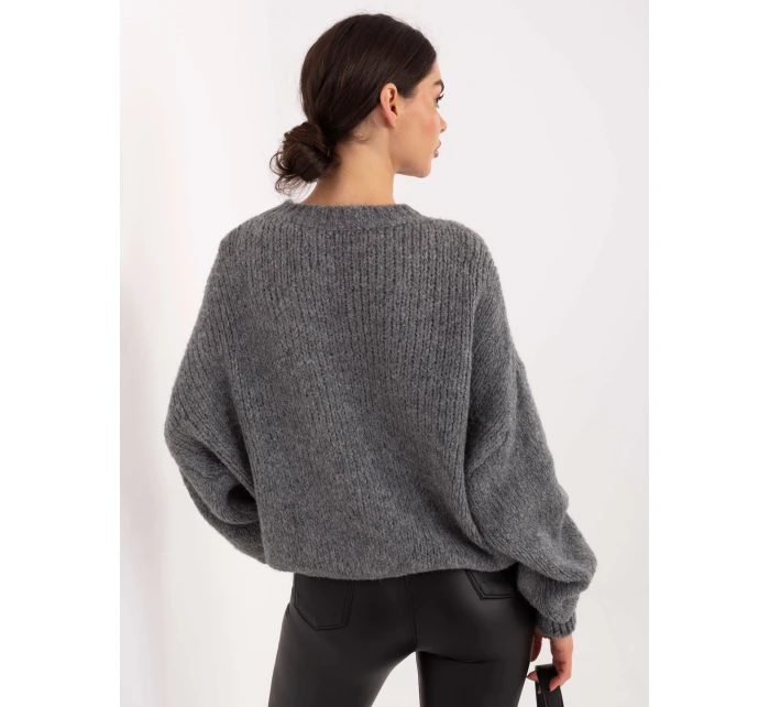 Sweter MI SW model 21795630 ciemny szary - FPrice Sweter MI SW model 21795630 ciemny szary - FPrice