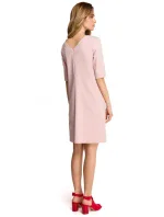 šaty s výstřihem do V na zádech pudrové model 18001800 - STYLOVE