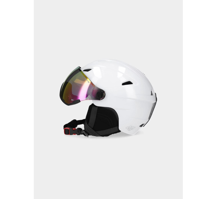 Dámska lyžiarska helma so vstavanými okuliarmi 4FWAW23AHELF032-10S biela - 4F