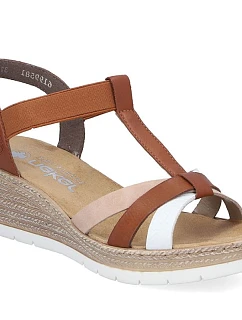 Sandały damskie na brązowe model 22087200 - Rieker