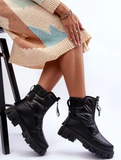 Wysokie Śniegowce Damskie Ocieplane Czarne Freoc