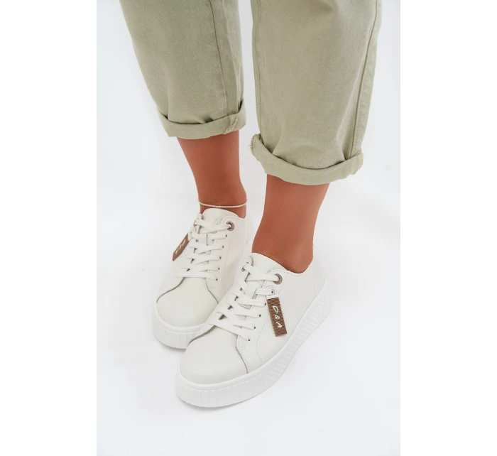 Dámské tenisky z přírodní kůže D&A GR61-5591 bílé