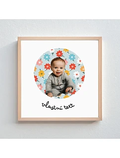 Personalizovaný magický fotorámik – štvorcový 20x20 – výrez fotografie na podklade