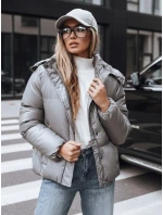 Dámska prechodná kožená bunda tmavosivá FashionStreet TY5191 Dámska prechodná kožená bunda tmavosivá FashionStreet TY5191