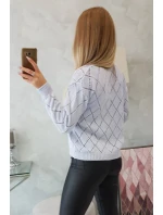 Svetr s polovičním rolákem a model 18747678 vzorem modrý - K-Fashion